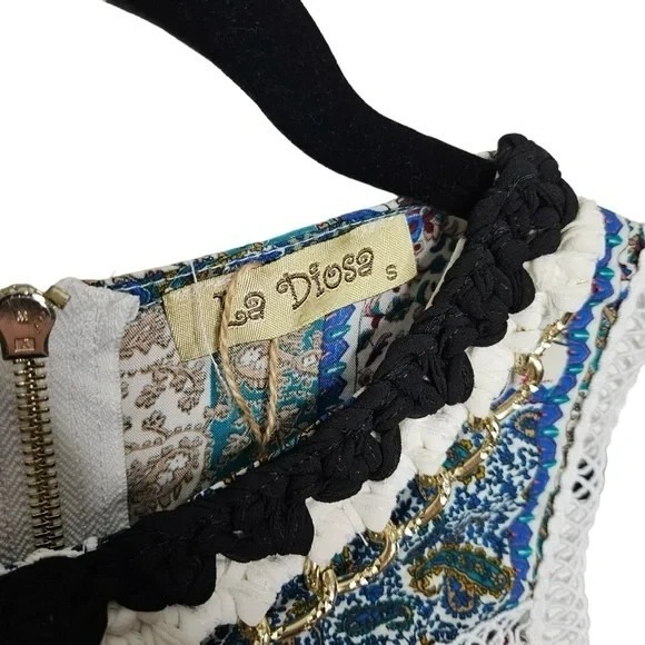 NWT La Diosa Patchwork Boho Maxi Dress Size S cottagecore Bohemian Boho Chic - Picture 5 of 12